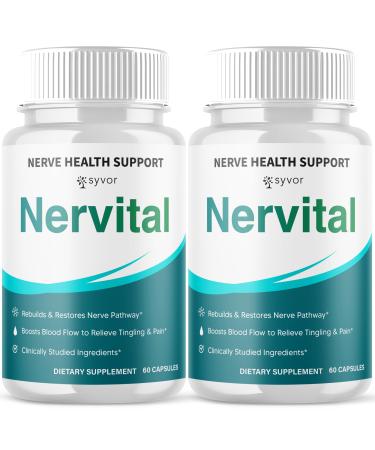 (2 Pack) Nervital Capsules Official Nervital Supplement Pills with All Natural Ingredients Advanced Formula for Optimal Health & Nerve Support with Premium Vitamins for Women & Men (120 Capsules)
