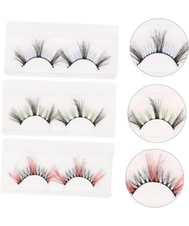 HAPINARY 3 Pairs False Lashes False Eyelashes Colored Lashes Makeup Fake Eyelashes Colored Fake Eyelashes Colored Eyelashes Cosplay Fake Lashes Fake Eyelash for Women Dense Fiber Set - Buy Online on GoSupps.com