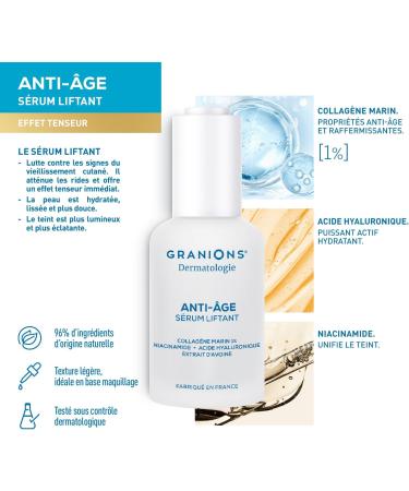  Granions GRANIONS Anti-Aging Face Serum - Collagen and Hyaluronic Acid + Niacinamide Oat Extract - Skincare Anti Ride Marine Collagen - Dermatologically Tested - Anti-Wrinkle Lifting Serum 30 ml - Buy Online on GoSupps.com