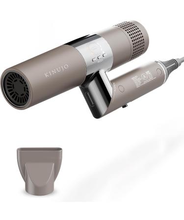 Hair Dryer Infrared Hair Dryer Professional Blow Dryer 4th Gen BLDC Motor Quick Dry Low Noise Nozzle Lightweight & Foldable Handle Travel Portable Hair Dryer Brown