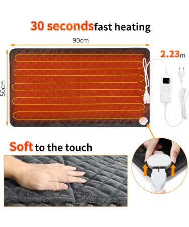6-in-1 Electric Foot Warmer | 90x50cm | 4-Stage Timer & 7 Temperature Settings | Safe & Washable Foot Heating Pillow for Adults - Buy Online on GoSupps.com