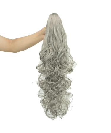Imissu 24-Inch Thick Chaotic Curly Ponytail Extensions - Clip-In Jaw-Claw Hair Parts (Gray) | International Shipping Available - Buy Online on GoSupps.com