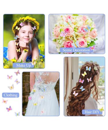 Kiiwah 20 Pcs Glitter Butterfly Hair Clips Set for Women & Kids | 3D Bridal Wedding Accessories - Buy Online on GoSupps.com