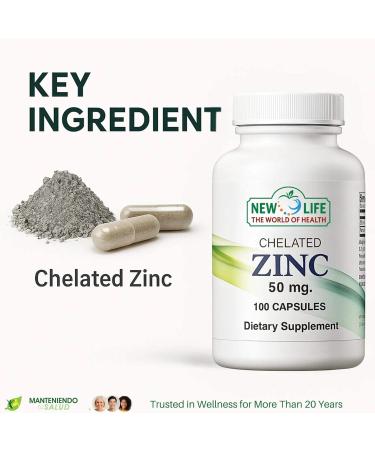 New Life Zinc 50mg Immune Support Essential Mineral 100 Capsules 100 Capsules - Buy Online on GoSupps.com