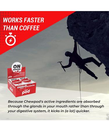 Chewpod Energy Gum: Caffeine & Taurine Mint Chews with Essential Vitamins for Energy Boost (1 Box, 80 Pieces) - Buy Online on GoSupps.com