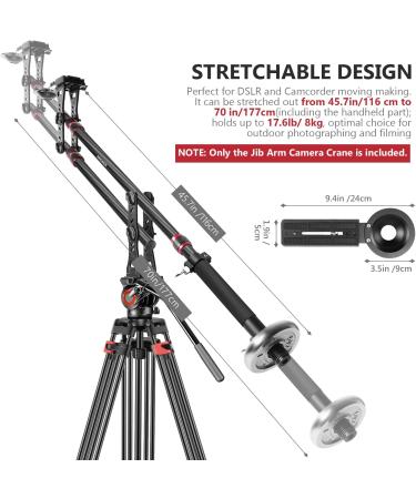 Neewer 70 Carbon Fiber Jib Arm Camera Crane w/ Quick Shoe Plate - Supports DSLR Video Cameras up to 8kg/17.6lbs - Buy Online on GoSupps.com
