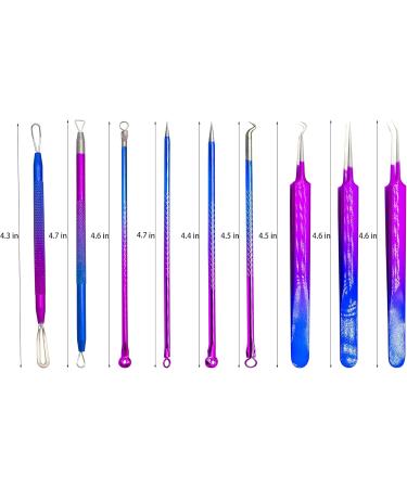 9PCS Blackhead Remover Tool Kit Professional Pimple Popper Tool -Treatment for Pimples Blackheads Blemish Zit Removing Forehead and Nose(Colorful) - Buy Online on GoSupps.com