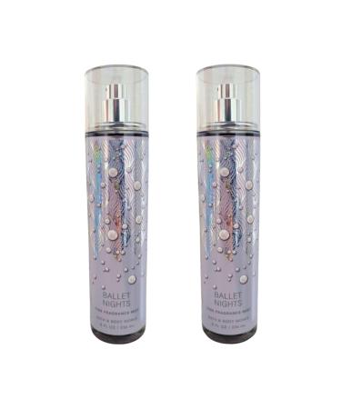 Bath & Body Works Fine Fragrance Mists Set of 2 8oz Each Bottle (Ballet Nights)