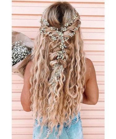 Yafanqi Wedding Hair Vine - Crystal & Pearl Bridal Headband for Women - 39.3in Silver Hair Accessories - Buy Online on GoSupps.com