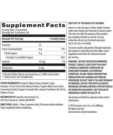 Solimo Melatonin 5mg 120 Gummies - Natural Sleep Support Supplement - Buy Online on GoSupps.com
