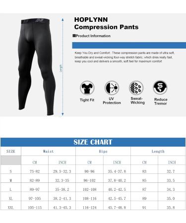 HOPLYNN Men's Winter Compression Pants 4 Pack - Running Baselayer Tights for Workout, Sports, Yoga - Black, Grey, Blue - Large - Buy Online on GoSupps.com