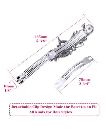 Crystal Rhinestone Hair Barrettes 6 Pcs Set - Vintage Spring French Clips for Women & Girls - Hair Styling Accessories - Buy Online on GoSupps.com