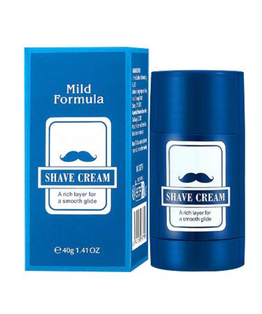 Shaving Cream | Shaving Balm 40g - Stick Balm 2 in 1 Cleanser for Facial Hair Removal and Travel