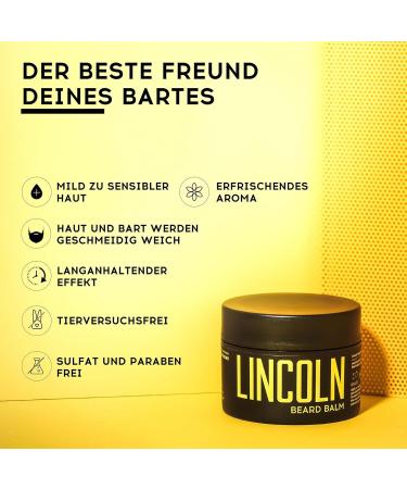 Lincoln Nourishing Beard Balm - Premium Beard Care for Men | 100ml | Smooth Non-Greasy Formula with High-Quality Oils - Buy Online on GoSupps.com