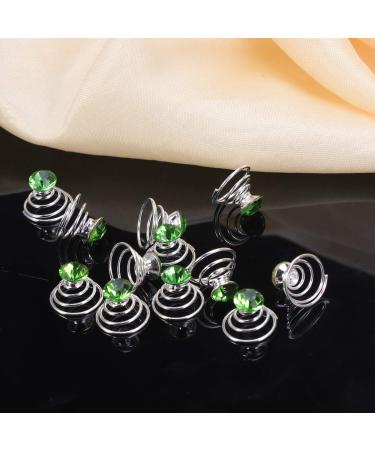 Beaupretty Strass Twisters Crystal Haircap - 12 Green Spiral Hair Twists for Weddings Proms & Parties - Buy Online on GoSupps.com