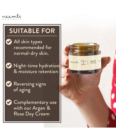 Neemli Naturals Hibiscus & Saffron Night Cream | Hydrating & Repairing Velvety Cream | 50 ml | Vitamin-Rich Skincare for All Skin Types - Buy Online on GoSupps.com