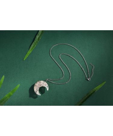 XIANNVXI Crystal Crescent Moon Necklace - Tree of Life Wire Wrapped Reiki Pendant for Women - Rose Quartz Healing Crystals Jewelry - Buy Online on GoSupps.com