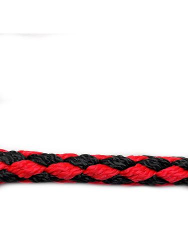 Dog Linen Leash for Small Dogs (Up to 15 kg) - Lightweight & Durable Adjustable 2.40m 2.80m 3.50m - Chic Black-Red Design - Buy Online on GoSupps.com
