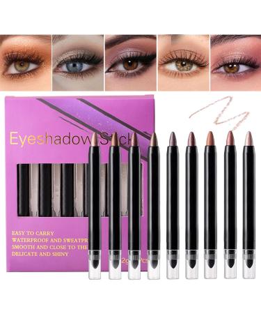  Mimoqk Shimmer Eye Shadow Pencil Smudge-Proof Shadow Stick Shimmer Eye Highlighter Brightening Eye Shadow Long-Lasting Smudge-Proof Eye Best Shimmer Eyeshadow Stick for Everyday Use - Buy Online on GoSupps.com