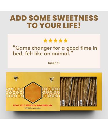 Natural Honey Packets for men infused with Royal Jelly from Bee Pollen Miel Para Hombre Natural Pack Of 12 - Buy Online on GoSupps.com