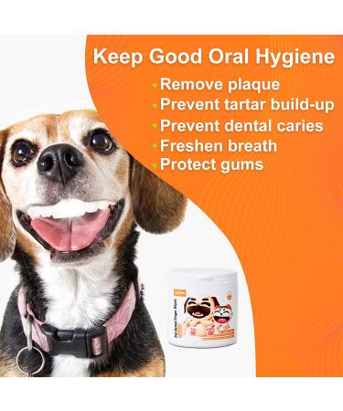 100Pcs Dog Teeth Cleaning Finger Wipes | Pet Dental Care | Freshen Breath, Reduce Plaque & Tartar | No Brushing Required - Buy Online on GoSupps.com