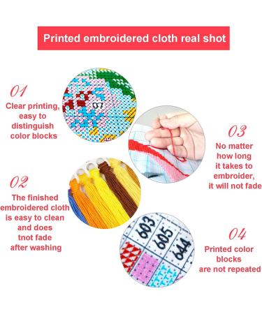 51buyoutgo Flower & Cat Cross Stitch Kit for Adults - Easy, Funny, Pre-Printed, 11ct Stamped Patterns - Embroidery Starter Kit for Beginners - 46x36cm - Buy Online on GoSupps.com