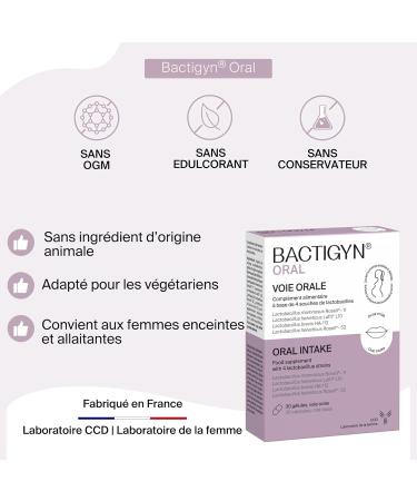 Bactigyn Oral - Probiotiques flore Intime - 4 souches de lactobacilles - 4 10 UFC par g lule - quilibre microbiote & confort f minin - Fabriqu en France - 30 g lules - Buy Online on GoSupps.com