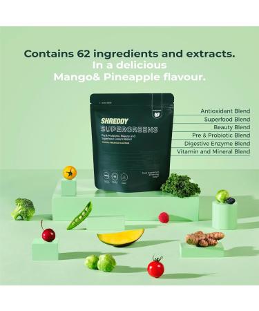 Shreddy Super Greens - Mango and Pineapple - 240g - Buy Online on GoSupps.com