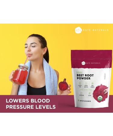 Organic Beet Root Powder for Baking & Blood Pressure - Kate Naturals | USDA Certified, Gluten Free, Energy & Stamina Booster - Buy Online on GoSupps.com