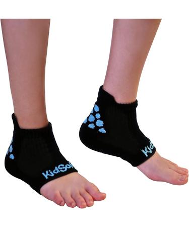 KidSole RX Gel Sports Sock for Kids with Heel Sensitivity | Severs Disease & Plantar Fasciitis Relief | Teen Size 7.5-9, Black - Buy Online on GoSupps.com