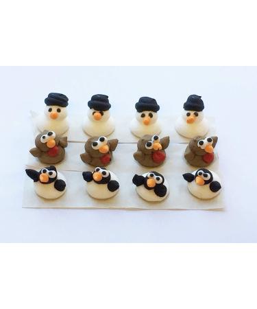 Holly Cupcakes Handmade Sugar Robins Snowmen and Penguins- Gorgeous edible and handmade with love in the UK! 12
