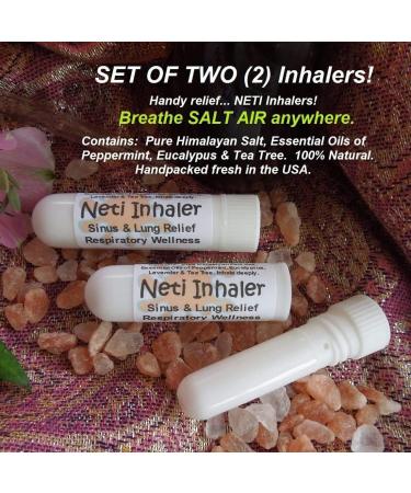 Urban ReLeaf NETI Salt Air Relief Inhalers - Set of 2 | Natural Sinus & Lung Wellness with Himalayan Botanicals | Aromatherapy for Colds Asthma & Cough - Buy Online on GoSupps.com