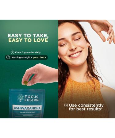 Focus Fusion Ashwagandha Gummies with Vitamin D2 & Zinc Extra Strength Stress Relief, Mood & Focus Support Calm Energy & Immune Boost Vegan, Non-GMO, Fruity Mix Berry Flavors (60 Count) - Buy Online on GoSupps.com