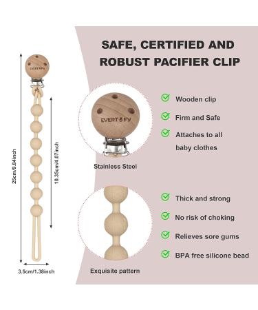Buy Evertify Kit: 2 Pacifier Chains & 1 BPA-Free Silicone Box - Personalized Pacifier Chains for Boys & Girls - Cream & Rosa - Buy Online on GoSupps.com