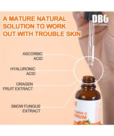 Vitamin C Face Serum with Hyaluronic Acid - Hydrating Anti-Aging Brightening - 30ml Natural Serum for Oily & Acne-Prone Skin - Buy Online on GoSupps.com