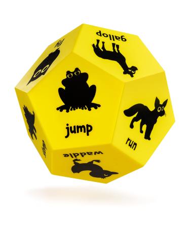 Covelico Exercise dice for Kids - Yellow Animals | Roll and Play Animal Game | Kids Exercise Equipment | Big Foam dice | Kids Workout Equipment - a Fitness dice | Kids Outdoor Activities