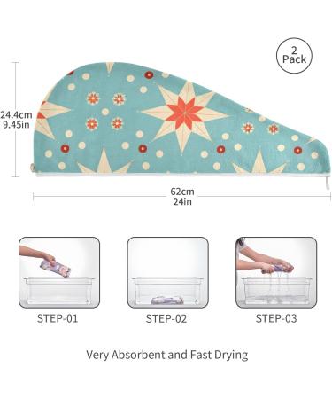 Seamless Retro Hair Towel 2 Pack - Super Absorbent Quick Dry Turbans for Women & Girls - Buy Online on GoSupps.com