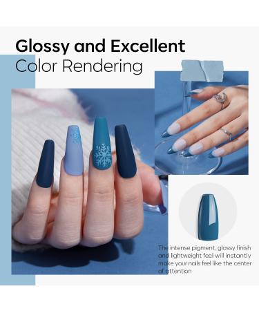 Modelones Winter Blue Dip Powder Nail Kit - 4 Colors Dipping System with Base & Top Coat for French Nail Art - DIY Manicure Kit for Salon-Worthy Results - Buy Online on GoSupps.com