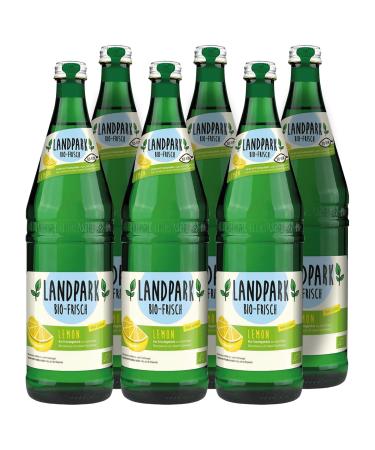 Landpark Bio-refresher drink Lemon 6 x 0.75 l in the glass bottle |Without sugar and sweeteners |With carbon dioxide |Water with taste |Also ideal for children and diabetics