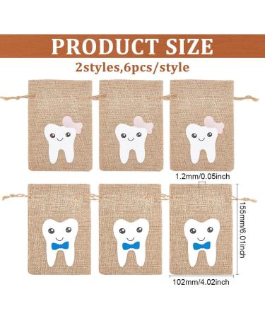 FINGERINSPIRE 12 Pcs Pink and Blue Tooth Fairy Pouch for Boys and Girls - Milk Teeth Container Bag for Toothfairy - Tooth Holder Keepsake Gift - Buy Online on GoSupps.com