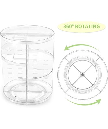 360 Rotating Makeup Organizer - Spinning Bathroom & Cosmetic Holder Shelf for Bedroom - Transparent - Buy Online on GoSupps.com