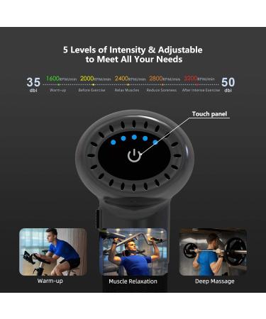 Deep Tissue Percussion Massage Gun for Therapy & Relaxation - Powerful, Quiet, Cordless Handheld Electric Massager for Athletes - Relieve Pain, Soreness & Stiffness - Light Gray - Buy Online on GoSupps.com