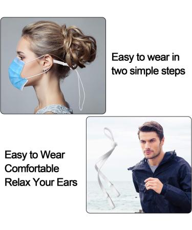 BBTO Adjustable Ear Straps - 12 Anti-Slip Ear Loop Extension Straps for Dust and Food Workers - White - Buy Online on GoSupps.com