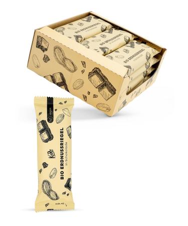KoRo - Bio Erdnussriegel mit Schokolade 50 g - Bio und vegan - Zart schmelzende Schokolade - Mit Kokosblütenzucker gesüßt