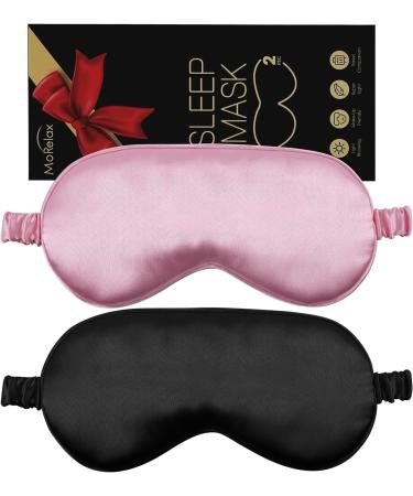 Sleep Mask Eye Masks for Sleeping 100% Light Blocking Super Soft and Comfort Ultra Light Eye Sleep Shade Cover for Men Women Suitable for Travel Yoga Nap Eye Mask for Sleepping 2 Packs