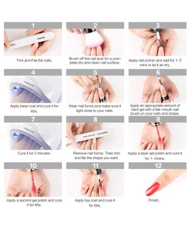 Morovan Builder Gel Kit - 3 Colors Hard Gel Builder Set for Nails | Clear White Pink Extension Set for DIY Nail Art at Home | 30g Builder Gel for Beginners - Buy Online on GoSupps.com
