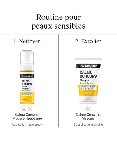 Neutrogena Mousse Nettoyante Calme Curcuma (flacon-pompe de 150 ml) Nettoyant visage l'extrait de curcuma 94% ont constat une peau compl tement nettoy e* mousse nettoyante NEW - Buy Online on GoSupps.com