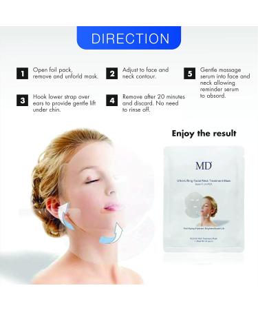 MD Ultra Lifting Mask - Anti-Aging Double Chin Reducer & Hydrating Face Slimming Mask - Fast Acting Serum for Contouring & Tightening - Anti-Wrinkle Treatment for All Skin Types - Buy Online on GoSupps.com