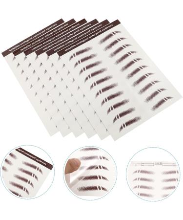 Didiseaon 6pcs Eyebrow Stickers Brow Stickers Eyes Artificial Eyebrow Tattoos Eyebrow Trimming Cosmetic 3d medium Brown - Buy Online on GoSupps.com