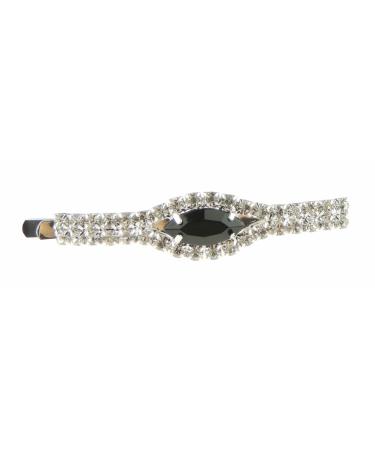 Womens Girls Sparkly Bow Rhinestone Jeweled Crystal Diamante Party Birthday Christmas Bridal Wedding Accessories Slides Hairpin Hair Clips Grips Bobby Pins ONE Small 5.5cm (Black)